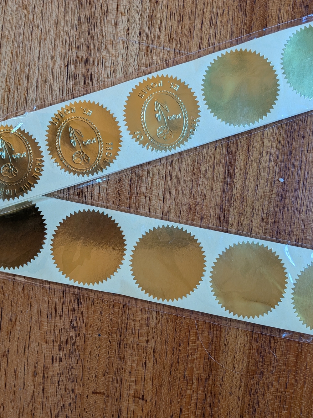 ✨ 4/$15 Gold Embossed Seal Sticker Sheets - Round Medallions